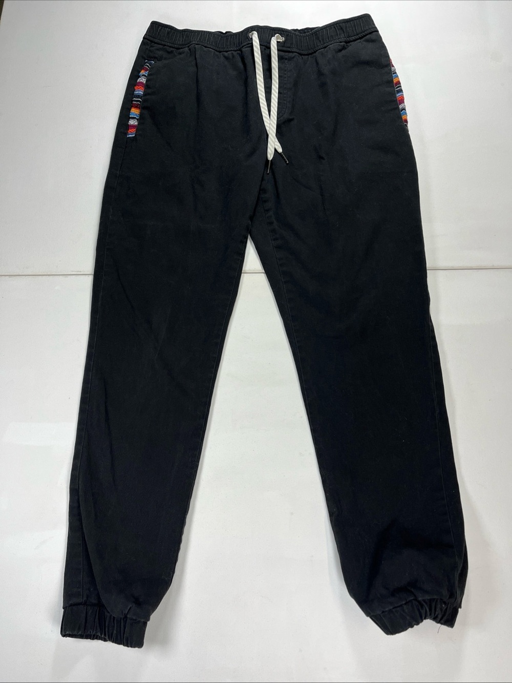 Wowie Pants Rambler Joggers Taper Fit Stretch Cotton Pockets Black Men’s L